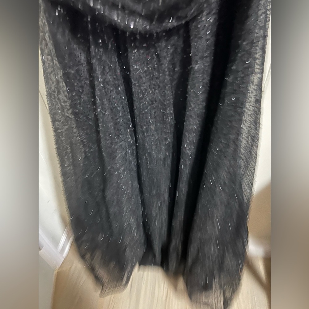 City Chic Black Sequin V-Neck Spaghetti Strap Gown - Picture 6 of 16